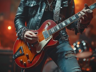 Obraz premium Electrifying Rock Performance Under Stage Lights