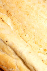 Close Up of Fresh Baked Golden Bread Crusty Tiger Baguette Roll