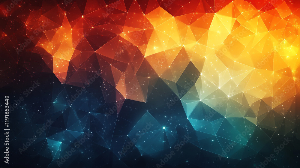 Poster vibrant abstract geometric pattern with colors blending in a striking display