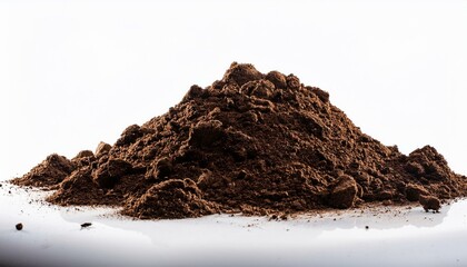 soil dirt pile isolated on white side view