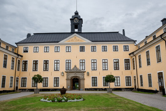 Stockholm, Sweden - September 15, 2024: Ulriksdal Palace (Ulriksdals slott) facade, royal palace in the Royal National City Park in Solna Municipality