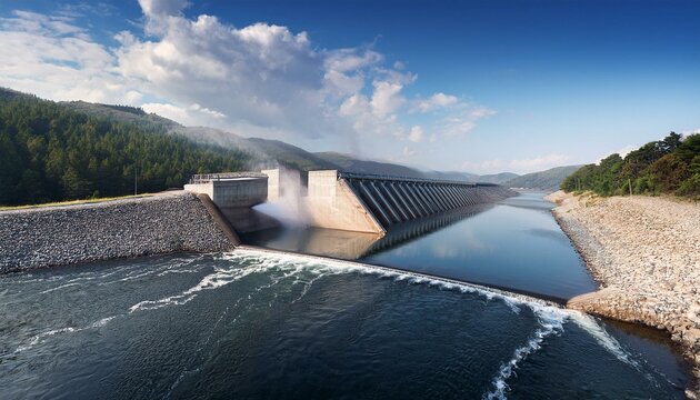 staudamm lasst wasser ab vom stausee