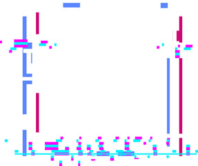 Colorful pixelated lines and squares creating a digital glitch art effect with a geometric and abstract style, representing a modern and technological aesthetic