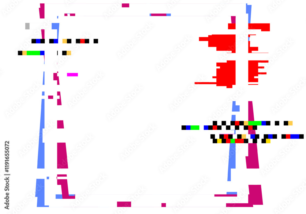 Aufkleber pixel sorting effect creating an abstract digital art piece with vibrant colors and geometric shapes
