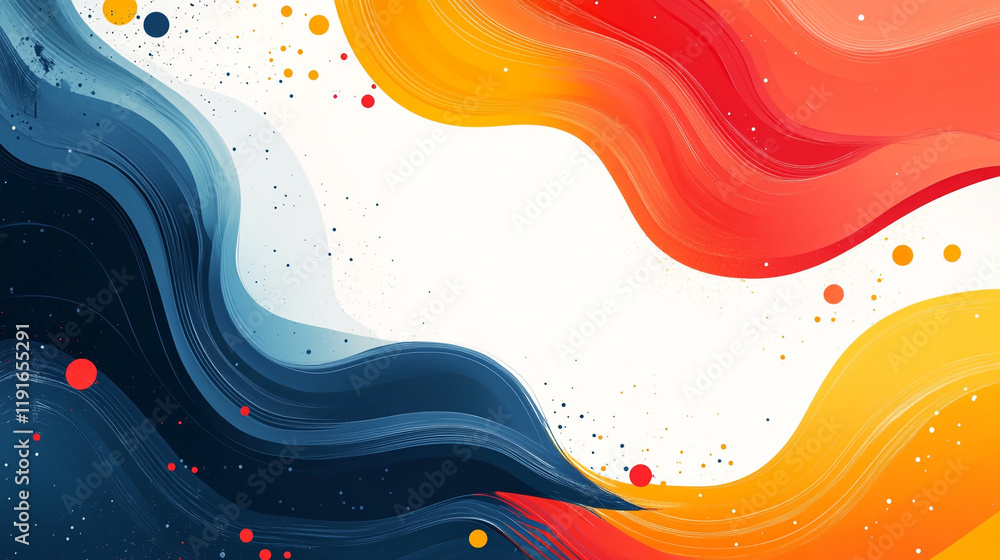 Poster colorful abstract waves create dynamic movement and energy in a modern design