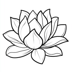 Fototapeta premium Lotus flower line art, serene illustration, peaceful background, meditation, coloring book