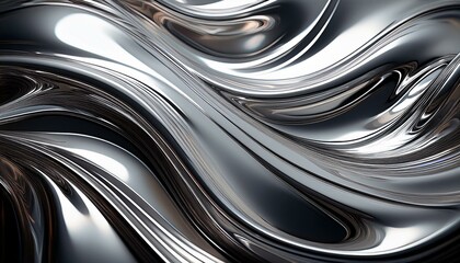 abstract liquid chrome texture bold silver waves with smooth reflections modern and striking