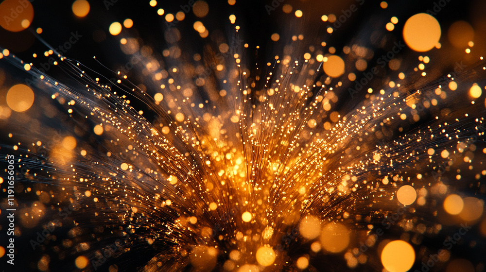 Poster vibrant sparks and glowing particles create a mesmerizing abstract display at night