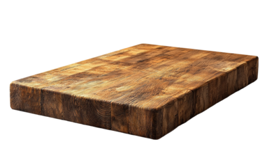 Rustic Wooden Cutting Board on White Background Isolated on transparent background