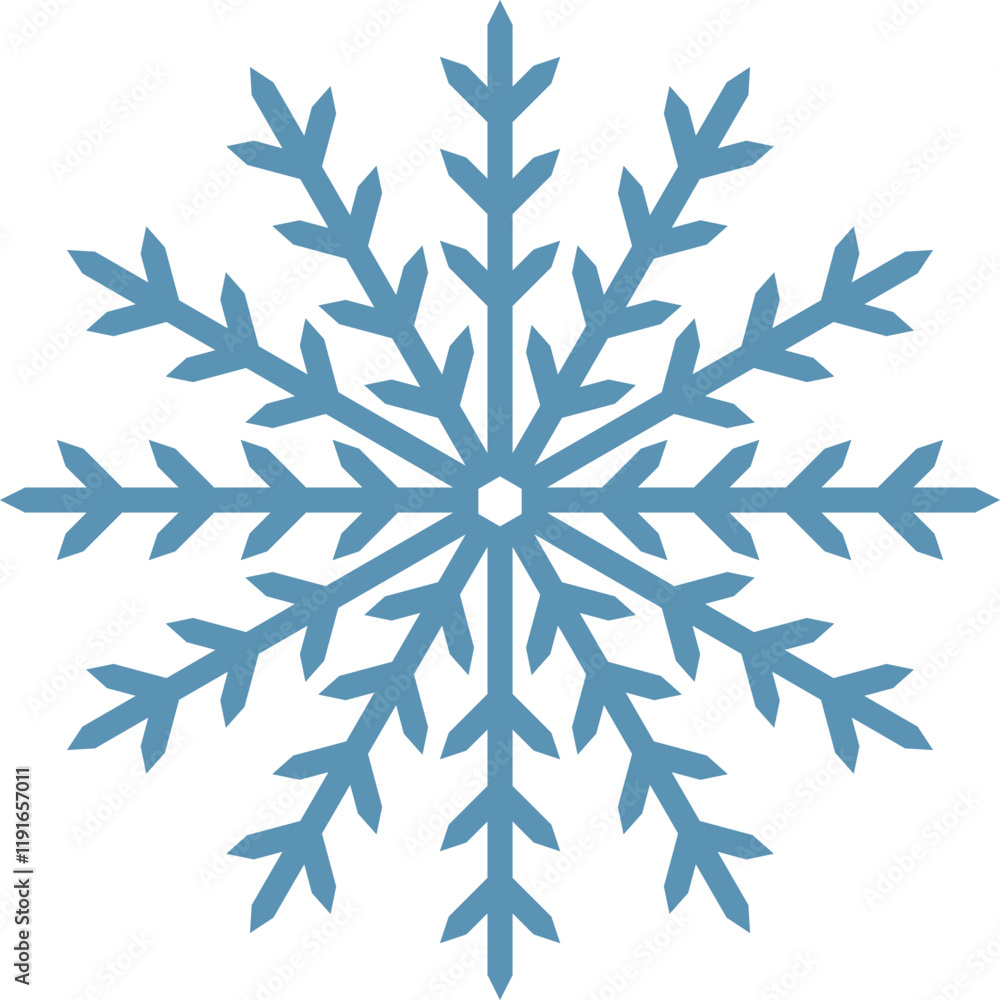 Poster stylized blue snowflake with sharp edges creating a winter, christmas or frozen concept, ideal for h