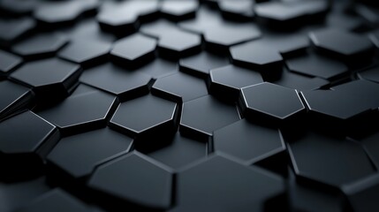 Obraz premium Dark gray hexagonal shapes, textured surface.