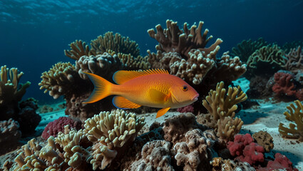 Obraz premium illustration of a coral reef with fish