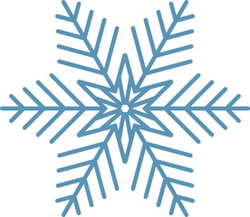 Stylized six pointed snowflake with intricate inner details creating a festive atmosphere, evoking feelings of winter wonderland, cold weather, ice crystals, and holiday celebrations