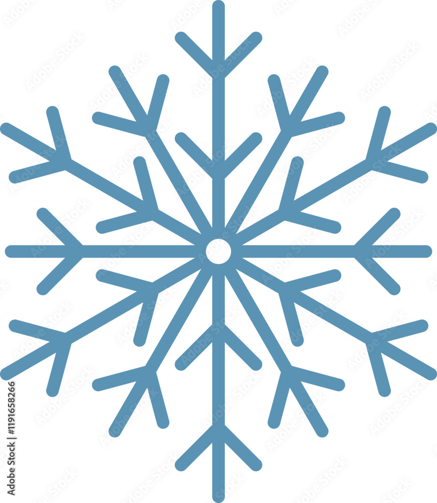 Poster light blue snowflake featuring sharp edges set against a white background, embodying the essence of 