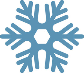 Light blue snowflake icon isolated on a white background, symbolizing winter and the holiday season, evoking feelings of cold temperatures, ice, and snow