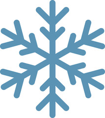 Stylized blue snowflake capturing the essence of winter, evoking feelings of Christmas, ice, and cold temperatures, ideal for enhancing seasonal projects and festive designs