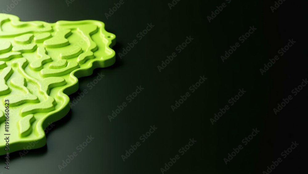 Poster lime green 3d printer on left. soft pink background. copy space for text, 3d render ai generated des
