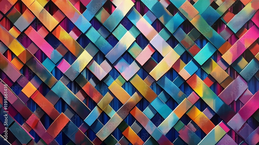 Poster abstract colorful woven textured pattern.