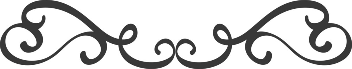 Naklejka premium Elegant flourish divider creating a refined border, enhancing designs, invitations, or documents with sophisticated curves and symmetrical details