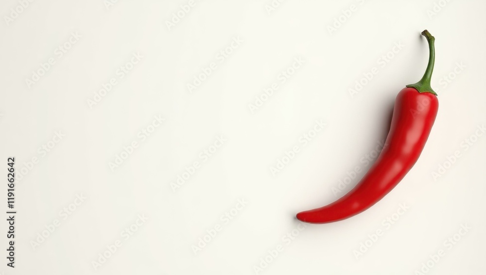 Poster chili pepper red dash cam on left. soft orange background. copy space for text, 3d render ai generat