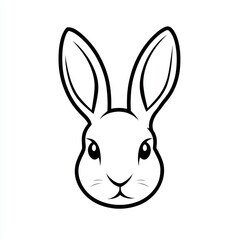 Obraz premium Rabbit head, simple line art, white background, Easter design