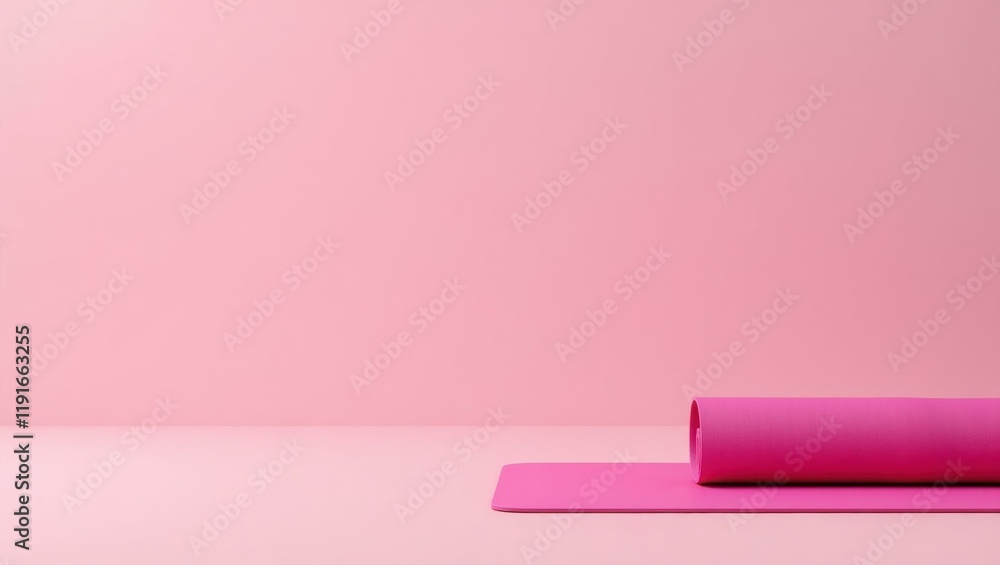 Poster magenta kettlebell on right. soft black background. copy space for text, 3d render ai generated desi
