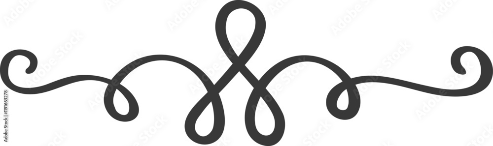 Poster hand drawn flourish swirl creating a decorative dividing line, enhancing designs with elegance and s
