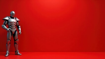 Naklejka premium Perfume dupe Red light panels Knee massager Hosting core Signature scent therapy Fragrantica Liquid death Diversual Thesis supplements Titan gray suit of armor on left. Silver futuristic robot standi