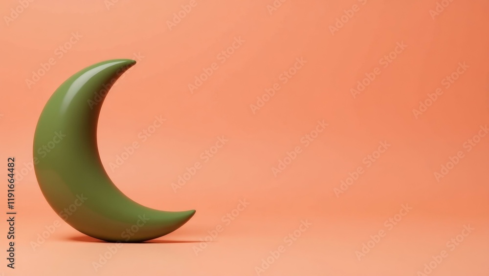 Poster coral pink dumbbell on right. soft green background. copy space for text, 3d render ai generated des