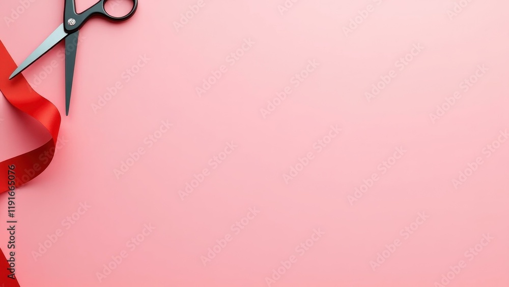 Poster ruby red safe on left. soft pink background. copy space for text, 3d render ai generated designer el