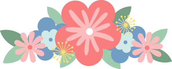 Pastel colored flowers and lush leaves creating a stunning bouquet, capturing the vibrant and joyful spirit of spring, radiating beauty and freshness in every petal