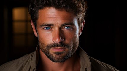 Fototapeta premium Close Up Portrait Of Man