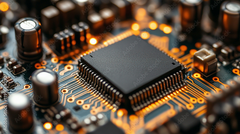 Poster quantum computing system with processor, electronic circuits, artificial neurons, global data connec