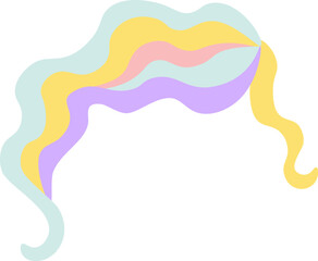 Pastel colored hair strands flowing in the wind creating a stylish and dynamic composition, ideal for beauty, fashion, and personal care projects