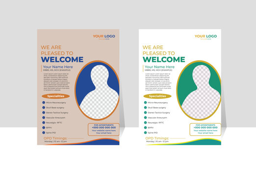 Corporate healthcare and medical flyer or poster design layout