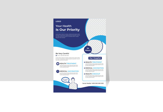 Corporate healthcare and medical flyer or poster design layout