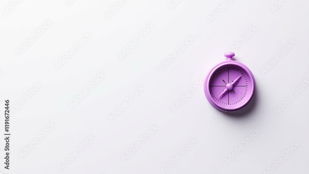Poster violet compass on right. soft red background. copy space for text, 3d render ai generated designer e