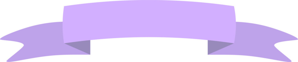 Simple light purple waving ribbon banner with folds isolated on white background useful as a decorative element for festive occasions, celebrations, awards, or announcements