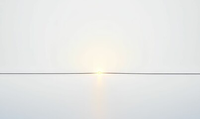 Fototapeta premium Minimalist light source, thin line, white background.