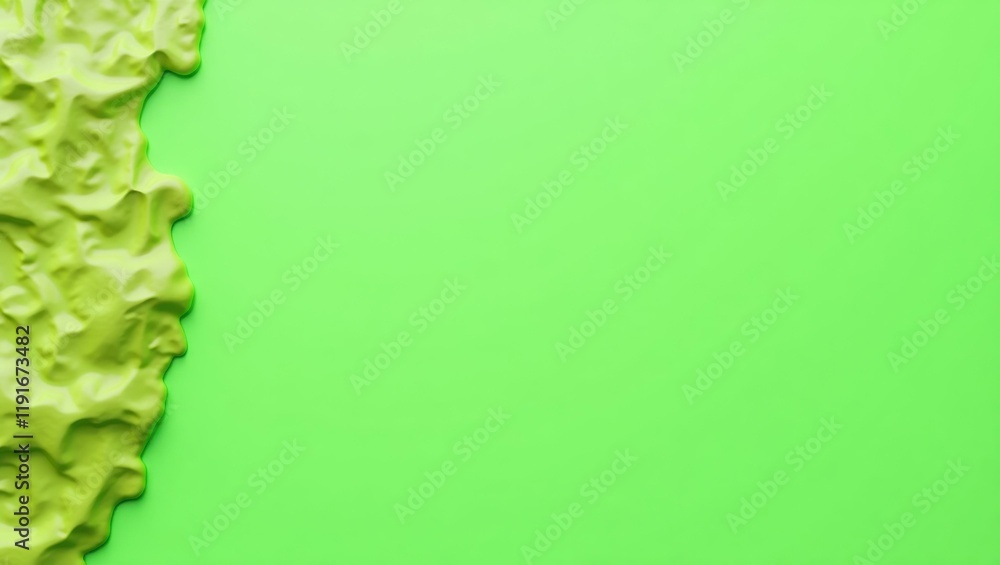 Poster lime green 3d printer on left. soft pink background. copy space for text, 3d render ai generated des
