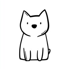 Obraz premium Cute cartoon dog sitting, white background, children's book illustration