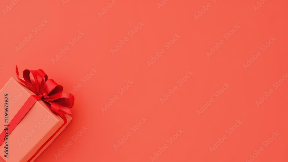Poster scarlet red macaw on left. soft red background. copy space for text, 3d render ai generated designer