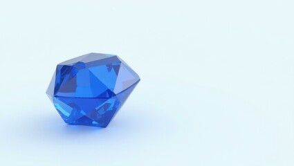 Sapphire blue holy book on left. Blue faceted gem shining on white bac