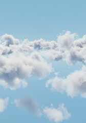 Obraz premium Passing Clouds Floating in a Light Blue Sky – Soft 3D Rendered Clouds in Seamless Loop Animation with Tranquil Sky Background