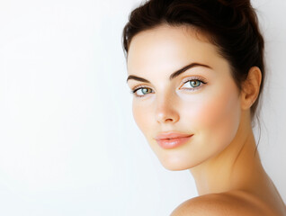 Naklejka premium beauty portrait of a young woman with beautiful healthy skin
