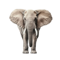 Obraz premium realistic depiction of an elephant. showcasing its large ears and trunk against a minimalistic background the focus on the elephant emphasizes its majestic presence and highlights themes of wildlife c