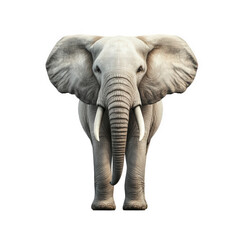 Obraz premium realistic 3d rendering of an elephant. showcasing its large ears. long trunk. and tusks against a plain white background the depiction emphasizes the majestic and gentle nature of elephants. making it
