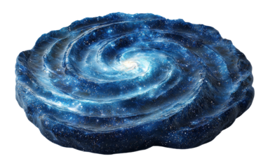 Swirling Blue Galaxy in Cosmic Space Design Isolated on transparent background