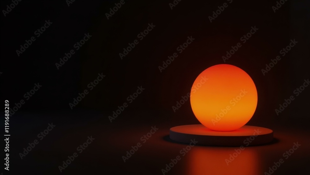 Aufkleber sunset orange film script on left. soft coral background. copy space for text, 3d render ai generate