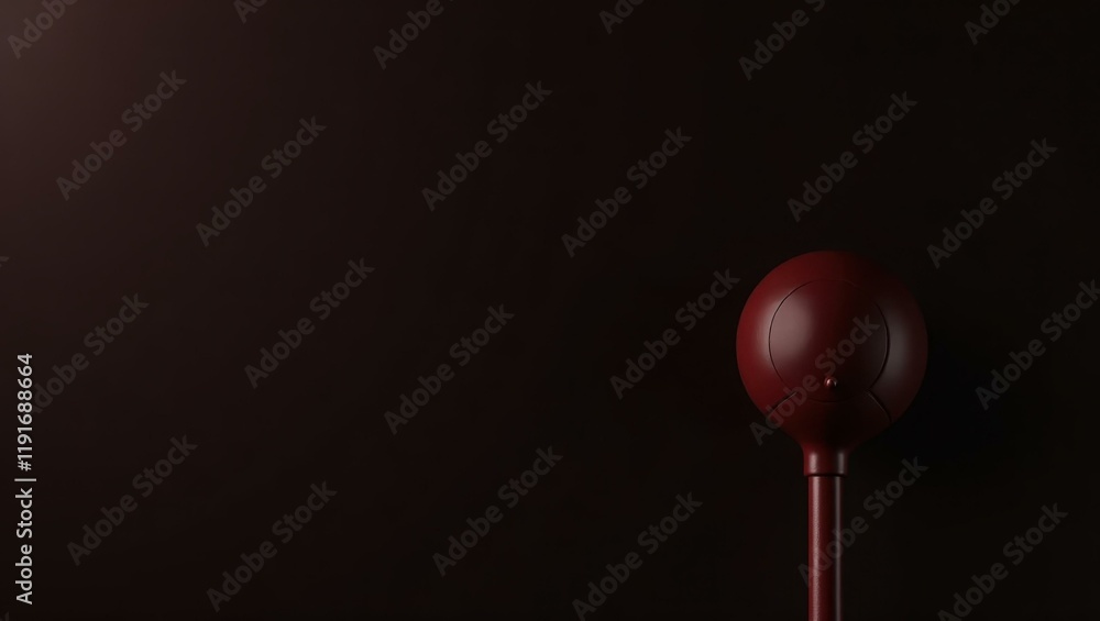 Poster maroon putter on right. soft white background. copy space for text, 3d render ai generated designer 